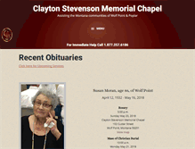 Tablet Screenshot of claytonstevensonmemorialchapel.com